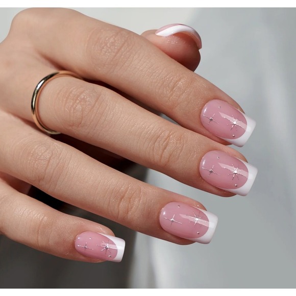 BTArtbox Press On Nails  square-  Starlit Sparkle Press-On Nails – Square Shape, - Picture 2 of 3